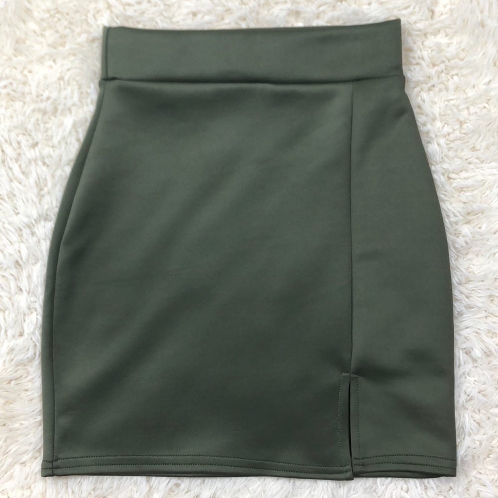 Missguided Army Green Mini Skirt